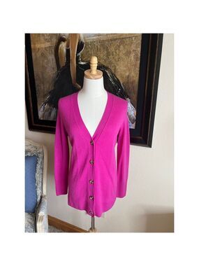 NWT C by Bloomingdale's Pink Cashmere Cardigan S